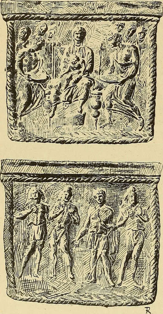 An illustration from L'arte nell'industria : lavori di legno e pastiglia, lavori di metallo, lavori di pietra, marmo, alabastro, ceramica, musaico, vetro, lavori di osso e avorio, lavori tessili, carte da parati e cuoi decorati, ricami, pizzi, cartelloni, stampe, ecc., 1907, leaf 145