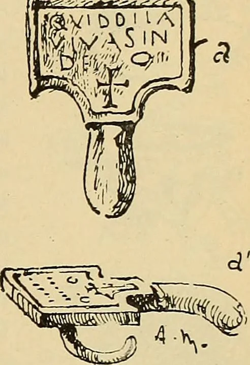 An illustration from L'arte nell'industria : lavori di legno e pastiglia, lavori di metallo, lavori di pietra, marmo, alabastro, ceramica, musaico, vetro, lavori di osso e avorio, lavori tessili, carte da parati e cuoi decorati, ricami, pizzi, cartelloni, stampe, ecc., 1907, leaf 148