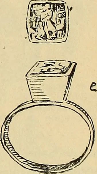 An illustration from L'arte nell'industria : lavori di legno e pastiglia, lavori di metallo, lavori di pietra, marmo, alabastro, ceramica, musaico, vetro, lavori di osso e avorio, lavori tessili, carte da parati e cuoi decorati, ricami, pizzi, cartelloni, stampe, ecc., 1907, leaf 150