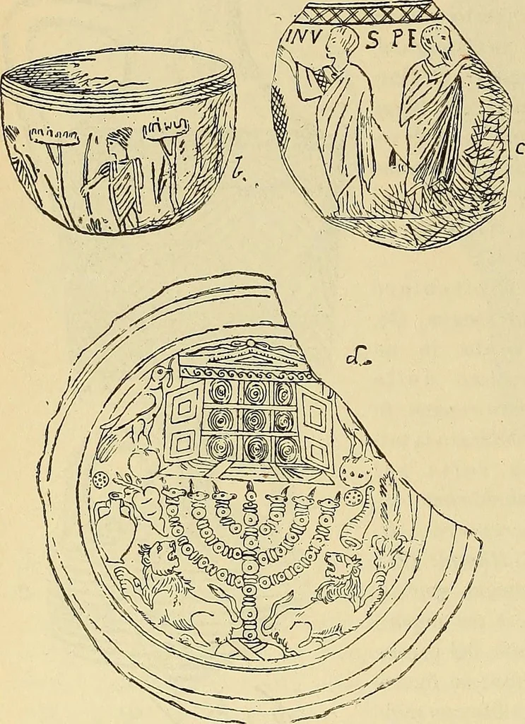 An illustration from L'arte nell'industria : lavori di legno e pastiglia, lavori di metallo, lavori di pietra, marmo, alabastro, ceramica, musaico, vetro, lavori di osso e avorio, lavori tessili, carte da parati e cuoi decorati, ricami, pizzi, cartelloni, stampe, ecc., 1907, leaf 155