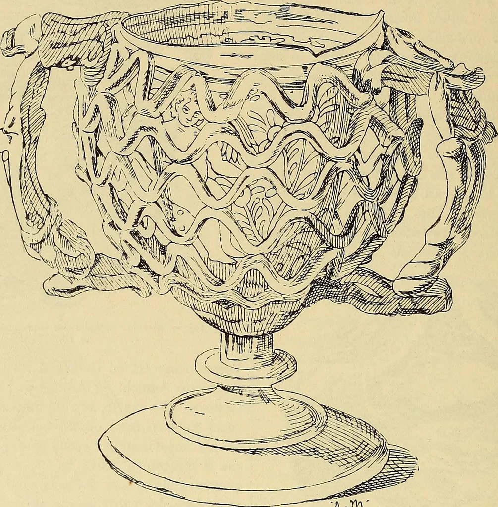 An illustration from L'arte nell'industria : lavori di legno e pastiglia, lavori di metallo, lavori di pietra, marmo, alabastro, ceramica, musaico, vetro, lavori di osso e avorio, lavori tessili, carte da parati e cuoi decorati, ricami, pizzi, cartelloni, stampe, ecc., 1907, leaf 157