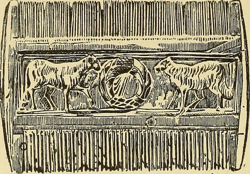 An illustration from L'arte nell'industria : lavori di legno e pastiglia, lavori di metallo, lavori di pietra, marmo, alabastro, ceramica, musaico, vetro, lavori di osso e avorio, lavori tessili, carte da parati e cuoi decorati, ricami, pizzi, cartelloni, stampe, ecc., 1907, leaf 173