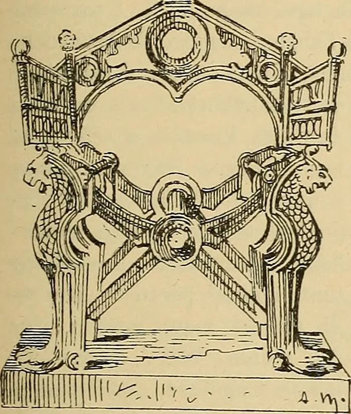 An illustration from L'arte nell'industria : lavori di legno e pastiglia, lavori di metallo, lavori di pietra, marmo, alabastro, ceramica, musaico, vetro, lavori di osso e avorio, lavori tessili, carte da parati e cuoi decorati, ricami, pizzi, cartelloni, stampe, ecc., 1907, leaf 200