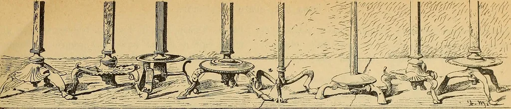 An illustration from L'arte nell'industria : lavori di legno e pastiglia, lavori di metallo, lavori di pietra, marmo, alabastro, ceramica, musaico, vetro, lavori di osso e avorio, lavori tessili, carte da parati e cuoi decorati, ricami, pizzi, cartelloni, stampe, ecc., 1907, leaf 22