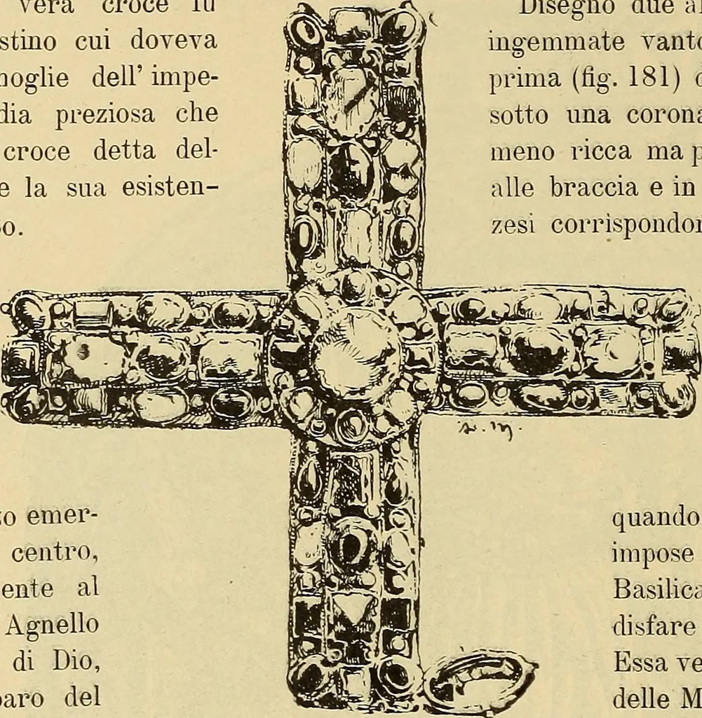 An illustration from L'arte nell'industria : lavori di legno e pastiglia, lavori di metallo, lavori di pietra, marmo, alabastro, ceramica, musaico, vetro, lavori di osso e avorio, lavori tessili, carte da parati e cuoi decorati, ricami, pizzi, cartelloni, stampe, ecc., 1907, leaf 221