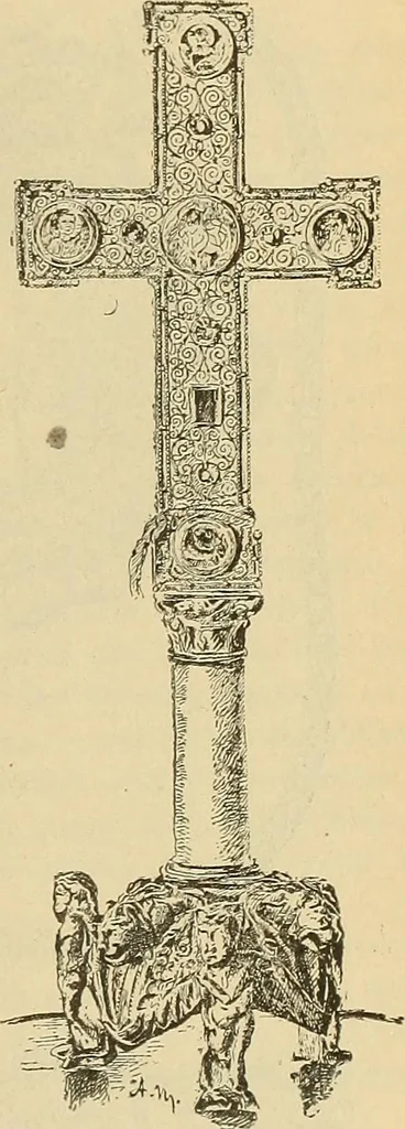 An illustration from L'arte nell'industria : lavori di legno e pastiglia, lavori di metallo, lavori di pietra, marmo, alabastro, ceramica, musaico, vetro, lavori di osso e avorio, lavori tessili, carte da parati e cuoi decorati, ricami, pizzi, cartelloni, stampe, ecc., 1907, leaf 224