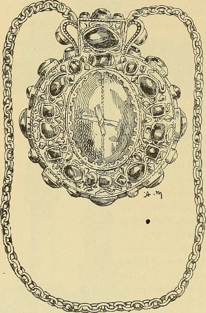 An illustration from L'arte nell'industria : lavori di legno e pastiglia, lavori di metallo, lavori di pietra, marmo, alabastro, ceramica, musaico, vetro, lavori di osso e avorio, lavori tessili, carte da parati e cuoi decorati, ricami, pizzi, cartelloni, stampe, ecc., 1907, leaf 225