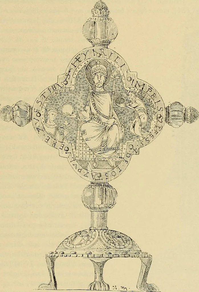 An illustration from L'arte nell'industria : lavori di legno e pastiglia, lavori di metallo, lavori di pietra, marmo, alabastro, ceramica, musaico, vetro, lavori di osso e avorio, lavori tessili, carte da parati e cuoi decorati, ricami, pizzi, cartelloni, stampe, ecc., 1907, leaf 232