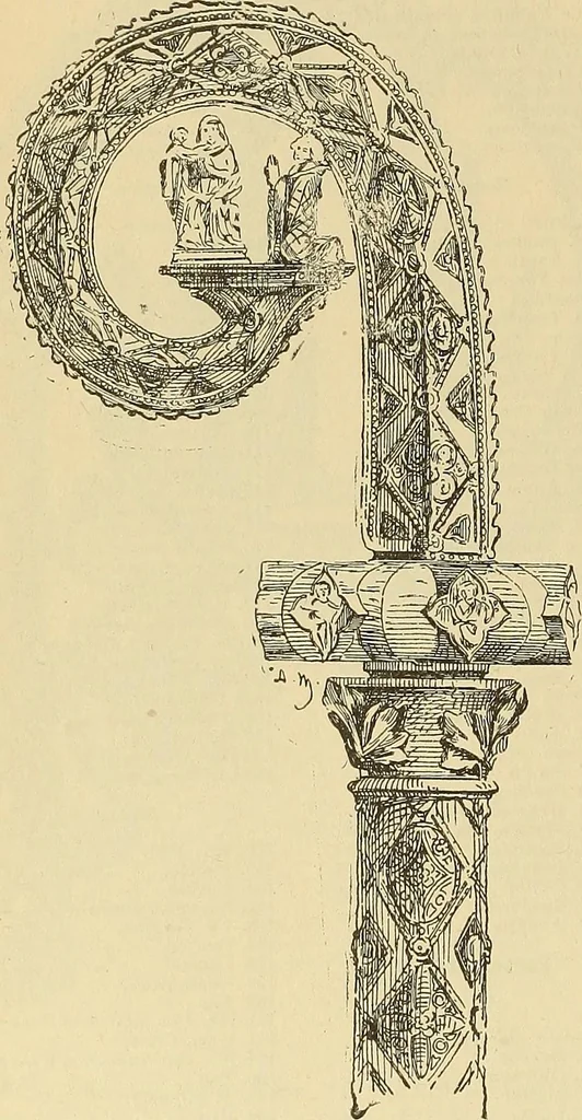 An illustration from L'arte nell'industria : lavori di legno e pastiglia, lavori di metallo, lavori di pietra, marmo, alabastro, ceramica, musaico, vetro, lavori di osso e avorio, lavori tessili, carte da parati e cuoi decorati, ricami, pizzi, cartelloni, stampe, ecc., 1907, leaf 245