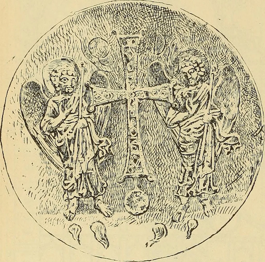 An illustration from L'arte nell'industria : lavori di legno e pastiglia, lavori di metallo, lavori di pietra, marmo, alabastro, ceramica, musaico, vetro, lavori di osso e avorio, lavori tessili, carte da parati e cuoi decorati, ricami, pizzi, cartelloni, stampe, ecc., 1907, leaf 247