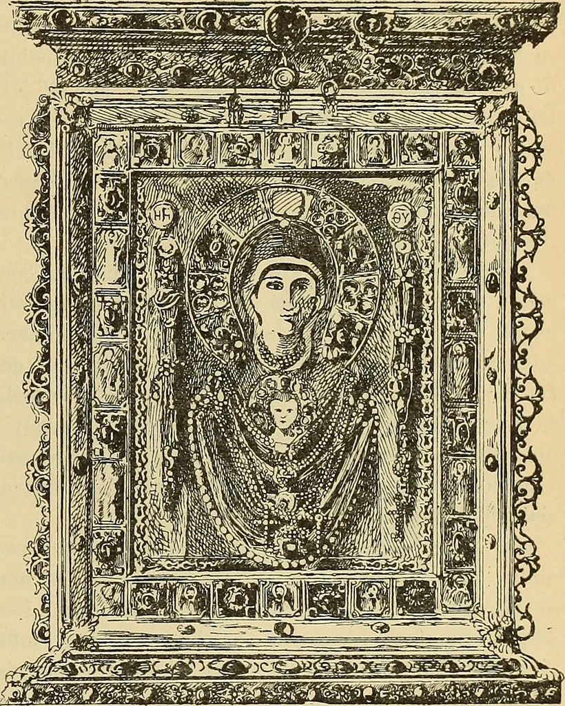 An illustration from L'arte nell'industria : lavori di legno e pastiglia, lavori di metallo, lavori di pietra, marmo, alabastro, ceramica, musaico, vetro, lavori di osso e avorio, lavori tessili, carte da parati e cuoi decorati, ricami, pizzi, cartelloni, stampe, ecc., 1907, leaf 248