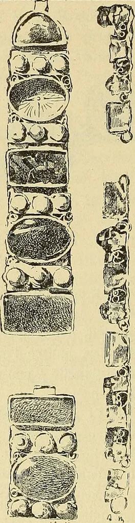 An illustration from L'arte nell'industria : lavori di legno e pastiglia, lavori di metallo, lavori di pietra, marmo, alabastro, ceramica, musaico, vetro, lavori di osso e avorio, lavori tessili, carte da parati e cuoi decorati, ricami, pizzi, cartelloni, stampe, ecc., 1907, leaf 263