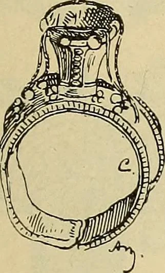 An illustration from L'arte nell'industria : lavori di legno e pastiglia, lavori di metallo, lavori di pietra, marmo, alabastro, ceramica, musaico, vetro, lavori di osso e avorio, lavori tessili, carte da parati e cuoi decorati, ricami, pizzi, cartelloni, stampe, ecc., 1907, leaf 264