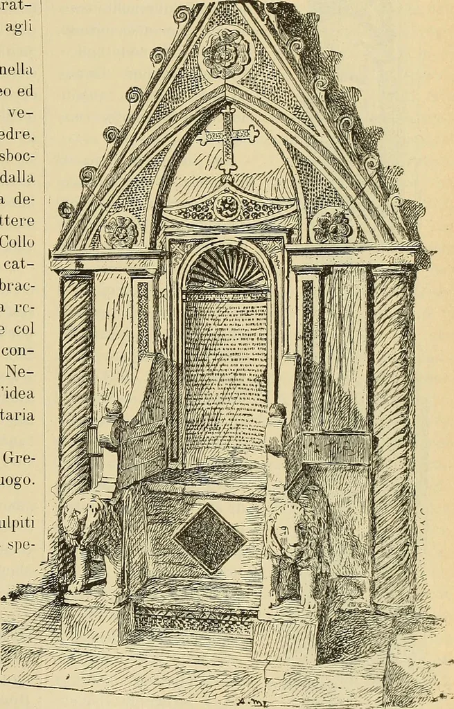 An illustration from L'arte nell'industria : lavori di legno e pastiglia, lavori di metallo, lavori di pietra, marmo, alabastro, ceramica, musaico, vetro, lavori di osso e avorio, lavori tessili, carte da parati e cuoi decorati, ricami, pizzi, cartelloni, stampe, ecc., 1907, leaf 268