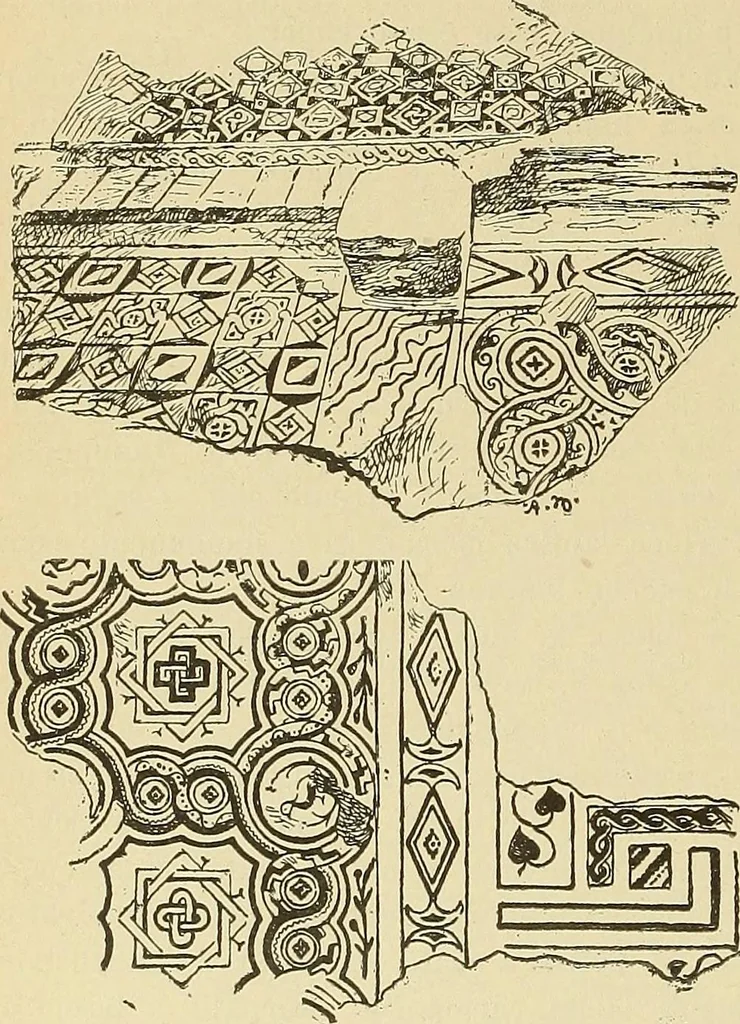 An illustration from L'arte nell'industria : lavori di legno e pastiglia, lavori di metallo, lavori di pietra, marmo, alabastro, ceramica, musaico, vetro, lavori di osso e avorio, lavori tessili, carte da parati e cuoi decorati, ricami, pizzi, cartelloni, stampe, ecc., 1907, leaf 273