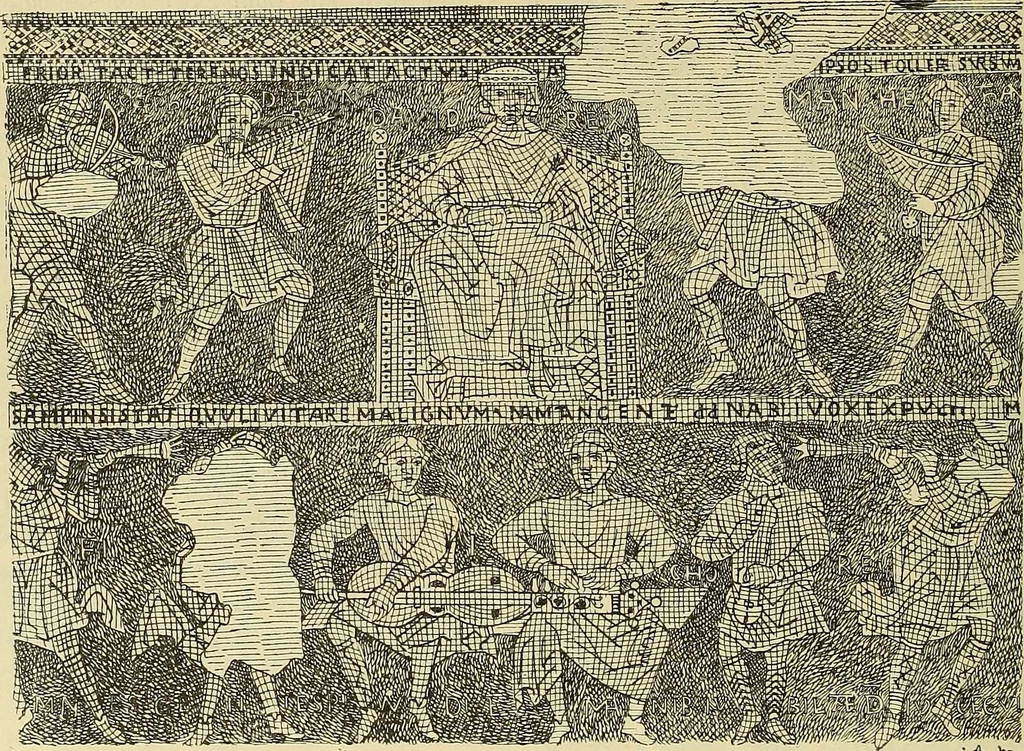 An illustration from L'arte nell'industria : lavori di legno e pastiglia, lavori di metallo, lavori di pietra, marmo, alabastro, ceramica, musaico, vetro, lavori di osso e avorio, lavori tessili, carte da parati e cuoi decorati, ricami, pizzi, cartelloni, stampe, ecc., 1907, leaf 277