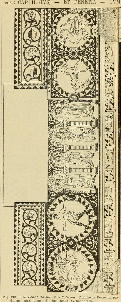 An illustration from L'arte nell'industria : lavori di legno e pastiglia, lavori di metallo, lavori di pietra, marmo, alabastro, ceramica, musaico, vetro, lavori di osso e avorio, lavori tessili, carte da parati e cuoi decorati, ricami, pizzi, cartelloni, stampe, ecc., 1907, leaf 278