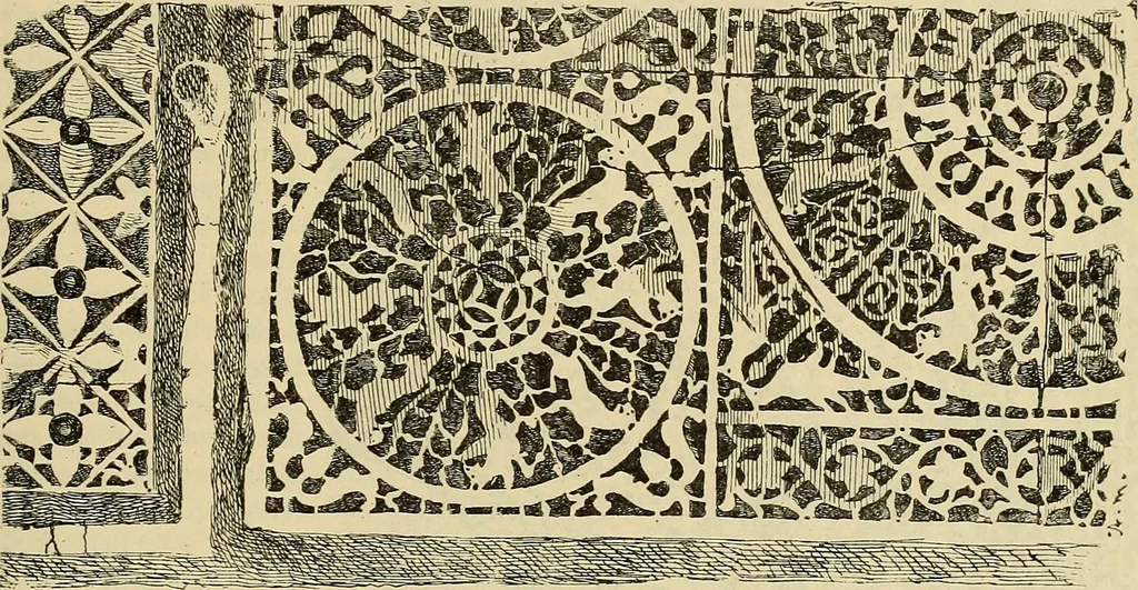 An illustration from L'arte nell'industria : lavori di legno e pastiglia, lavori di metallo, lavori di pietra, marmo, alabastro, ceramica, musaico, vetro, lavori di osso e avorio, lavori tessili, carte da parati e cuoi decorati, ricami, pizzi, cartelloni, stampe, ecc., 1907, leaf 280