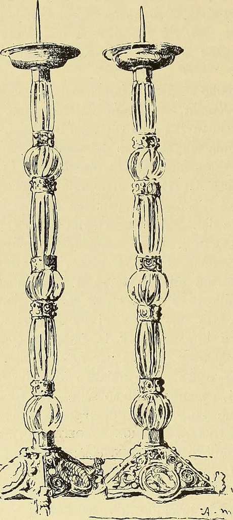 An illustration from L'arte nell'industria : lavori di legno e pastiglia, lavori di metallo, lavori di pietra, marmo, alabastro, ceramica, musaico, vetro, lavori di osso e avorio, lavori tessili, carte da parati e cuoi decorati, ricami, pizzi, cartelloni, stampe, ecc., 1907, leaf 289