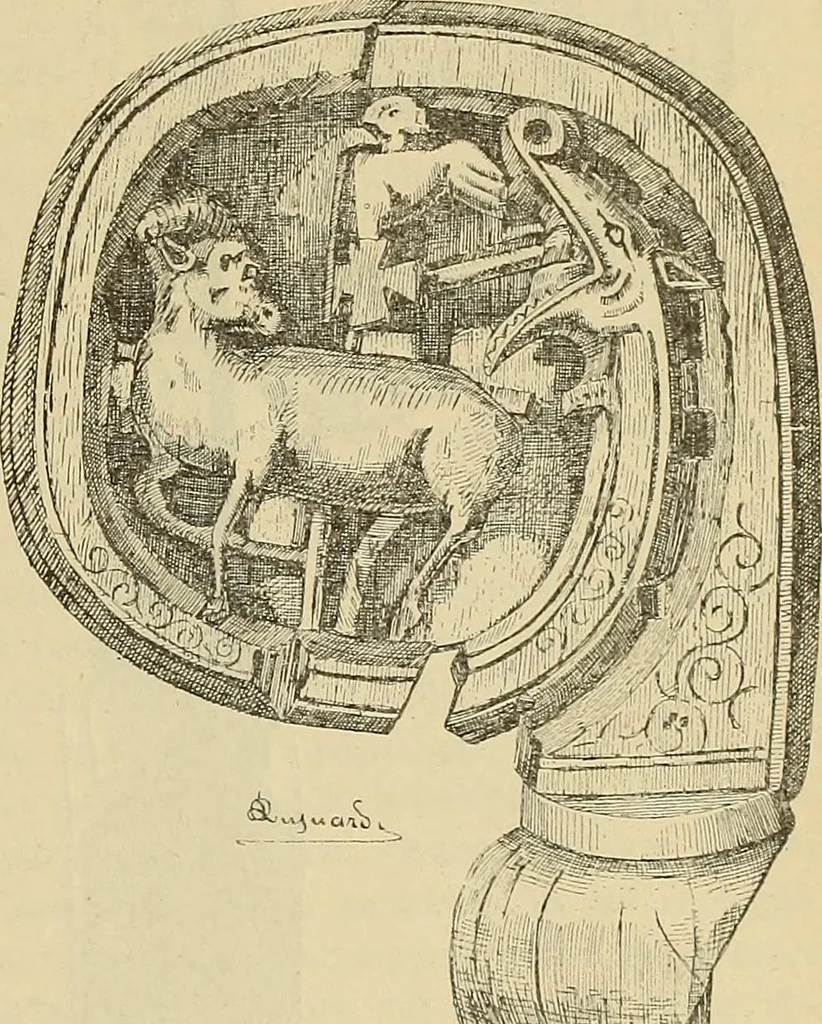 An illustration from L'arte nell'industria : lavori di legno e pastiglia, lavori di metallo, lavori di pietra, marmo, alabastro, ceramica, musaico, vetro, lavori di osso e avorio, lavori tessili, carte da parati e cuoi decorati, ricami, pizzi, cartelloni, stampe, ecc., 1907, leaf 300