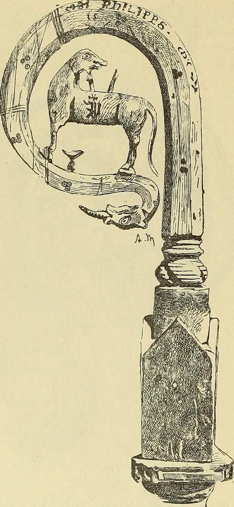 An illustration from L'arte nell'industria : lavori di legno e pastiglia, lavori di metallo, lavori di pietra, marmo, alabastro, ceramica, musaico, vetro, lavori di osso e avorio, lavori tessili, carte da parati e cuoi decorati, ricami, pizzi, cartelloni, stampe, ecc., 1907, leaf 301
