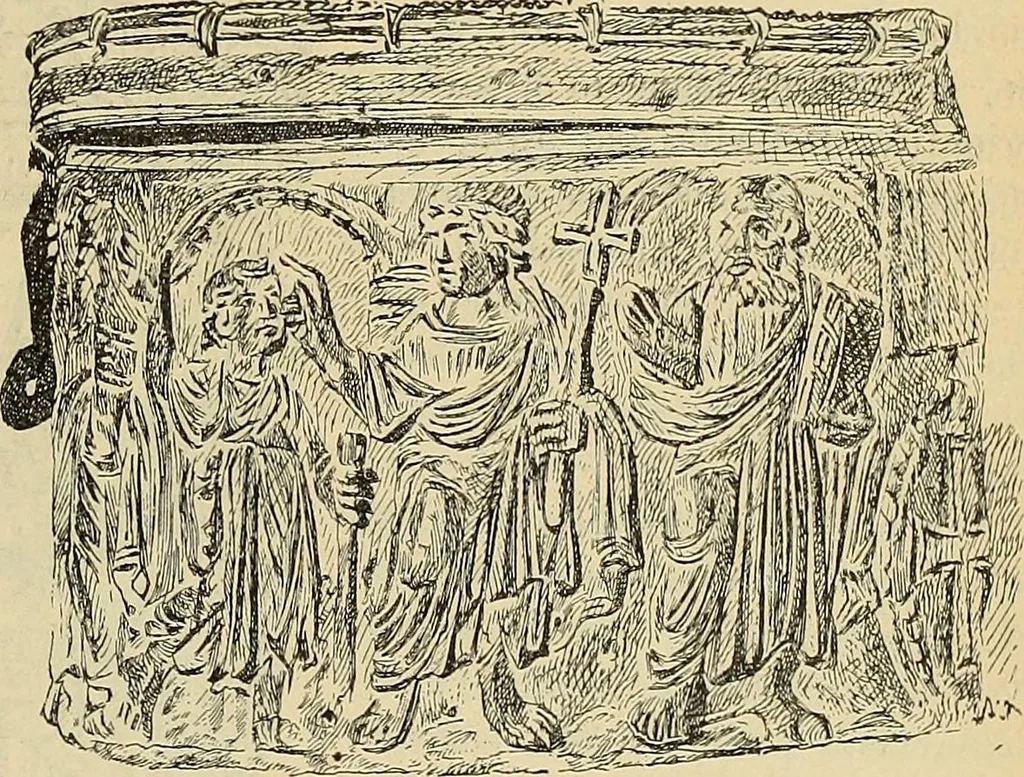 An illustration from L'arte nell'industria : lavori di legno e pastiglia, lavori di metallo, lavori di pietra, marmo, alabastro, ceramica, musaico, vetro, lavori di osso e avorio, lavori tessili, carte da parati e cuoi decorati, ricami, pizzi, cartelloni, stampe, ecc., 1907, leaf 304