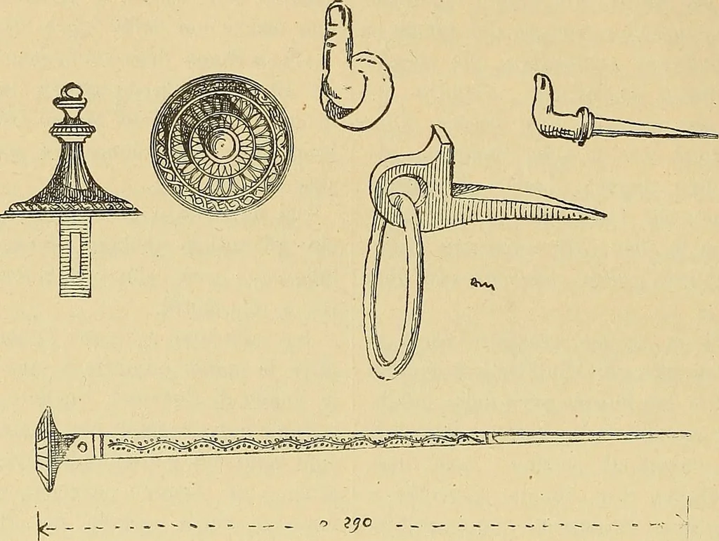 An illustration from L'arte nell'industria : lavori di legno e pastiglia, lavori di metallo, lavori di pietra, marmo, alabastro, ceramica, musaico, vetro, lavori di osso e avorio, lavori tessili, carte da parati e cuoi decorati, ricami, pizzi, cartelloni, stampe, ecc., 1907, leaf 31