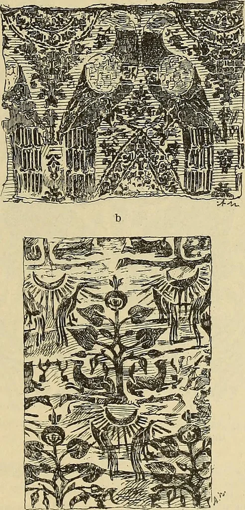 An illustration from L'arte nell'industria : lavori di legno e pastiglia, lavori di metallo, lavori di pietra, marmo, alabastro, ceramica, musaico, vetro, lavori di osso e avorio, lavori tessili, carte da parati e cuoi decorati, ricami, pizzi, cartelloni, stampe, ecc., 1907, leaf 316