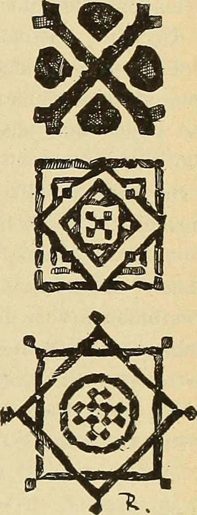 An illustration from L'arte nell'industria : lavori di legno e pastiglia, lavori di metallo, lavori di pietra, marmo, alabastro, ceramica, musaico, vetro, lavori di osso e avorio, lavori tessili, carte da parati e cuoi decorati, ricami, pizzi, cartelloni, stampe, ecc., 1907, leaf 320