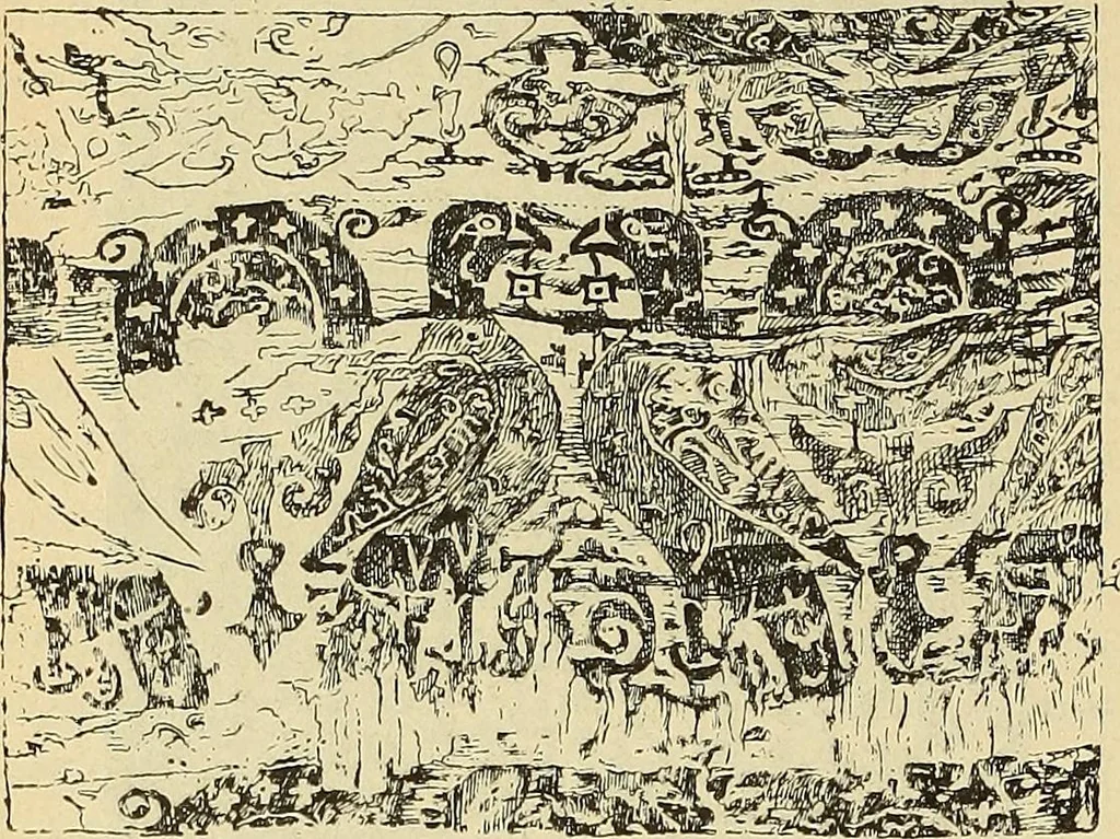 An illustration from L'arte nell'industria : lavori di legno e pastiglia, lavori di metallo, lavori di pietra, marmo, alabastro, ceramica, musaico, vetro, lavori di osso e avorio, lavori tessili, carte da parati e cuoi decorati, ricami, pizzi, cartelloni, stampe, ecc., 1907, leaf 325