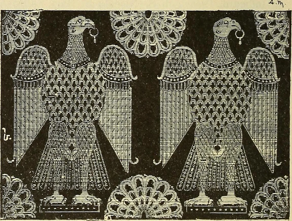 An illustration from L'arte nell'industria : lavori di legno e pastiglia, lavori di metallo, lavori di pietra, marmo, alabastro, ceramica, musaico, vetro, lavori di osso e avorio, lavori tessili, carte da parati e cuoi decorati, ricami, pizzi, cartelloni, stampe, ecc., 1907, leaf 325