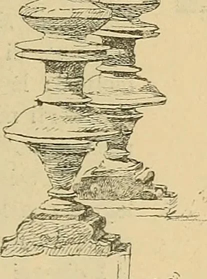 An illustration from L'arte nell'industria : lavori di legno e pastiglia, lavori di metallo, lavori di pietra, marmo, alabastro, ceramica, musaico, vetro, lavori di osso e avorio, lavori tessili, carte da parati e cuoi decorati, ricami, pizzi, cartelloni, stampe, ecc., 1907, leaf 34