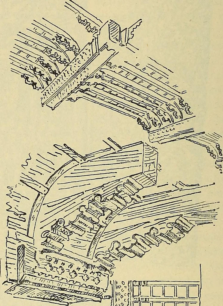 An illustration from L'arte nell'industria : lavori di legno e pastiglia, lavori di metallo, lavori di pietra, marmo, alabastro, ceramica, musaico, vetro, lavori di osso e avorio, lavori tessili, carte da parati e cuoi decorati, ricami, pizzi, cartelloni, stampe, ecc., 1907, leaf 355
