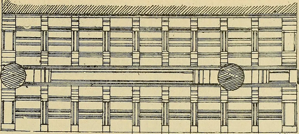 An illustration from L'arte nell'industria : lavori di legno e pastiglia, lavori di metallo, lavori di pietra, marmo, alabastro, ceramica, musaico, vetro, lavori di osso e avorio, lavori tessili, carte da parati e cuoi decorati, ricami, pizzi, cartelloni, stampe, ecc., 1907, leaf 358