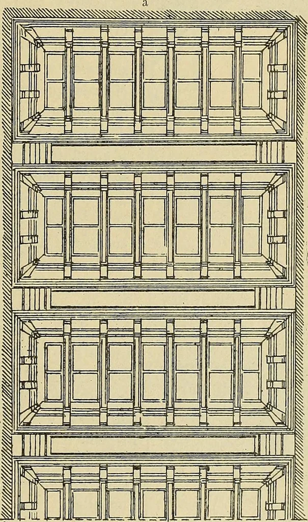 An illustration from L'arte nell'industria : lavori di legno e pastiglia, lavori di metallo, lavori di pietra, marmo, alabastro, ceramica, musaico, vetro, lavori di osso e avorio, lavori tessili, carte da parati e cuoi decorati, ricami, pizzi, cartelloni, stampe, ecc., 1907, leaf 358