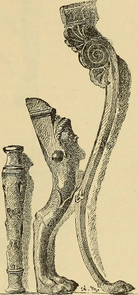 An illustration from L'arte nell'industria : lavori di legno e pastiglia, lavori di metallo, lavori di pietra, marmo, alabastro, ceramica, musaico, vetro, lavori di osso e avorio, lavori tessili, carte da parati e cuoi decorati, ricami, pizzi, cartelloni, stampe, ecc., 1907, leaf 36