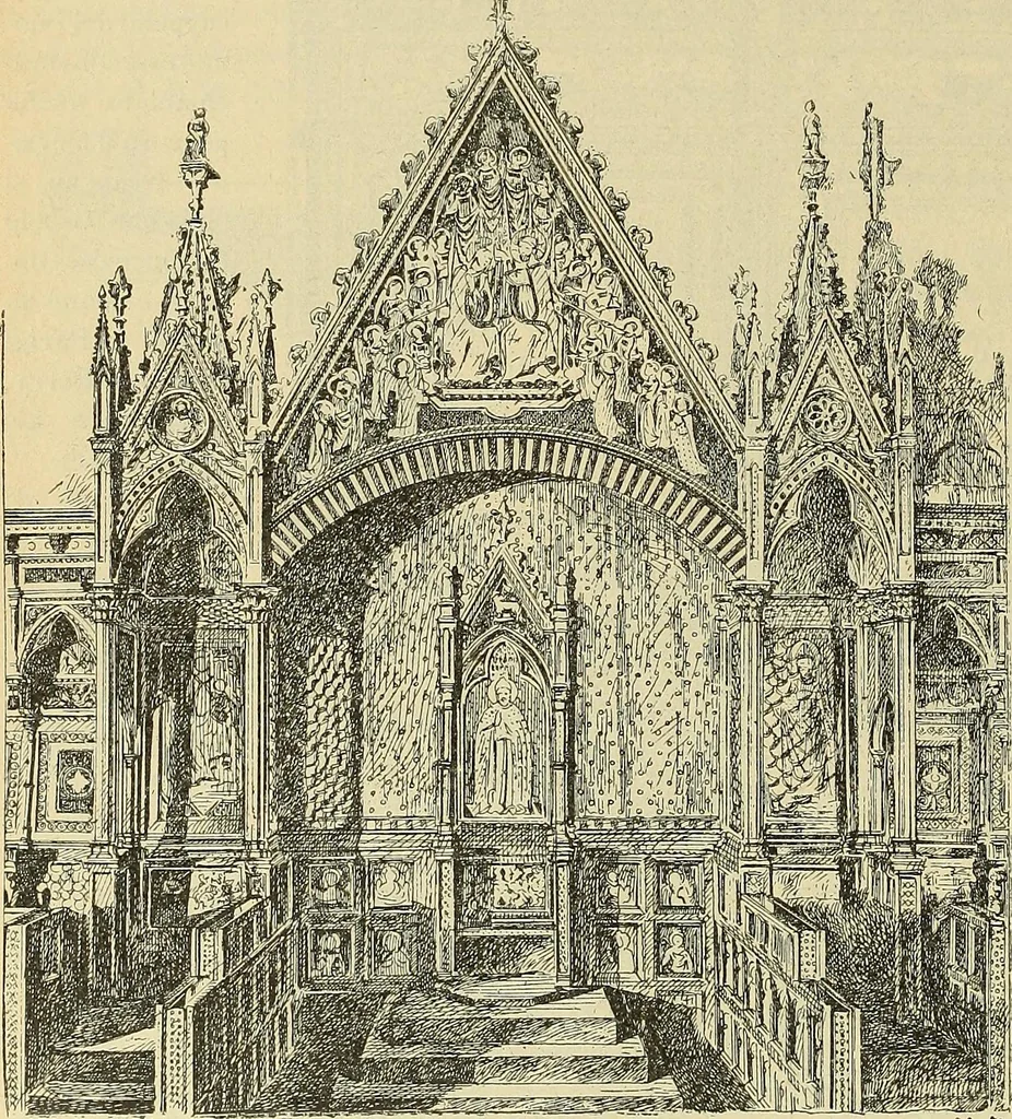 An illustration from L'arte nell'industria : lavori di legno e pastiglia, lavori di metallo, lavori di pietra, marmo, alabastro, ceramica, musaico, vetro, lavori di osso e avorio, lavori tessili, carte da parati e cuoi decorati, ricami, pizzi, cartelloni, stampe, ecc., 1907, leaf 361