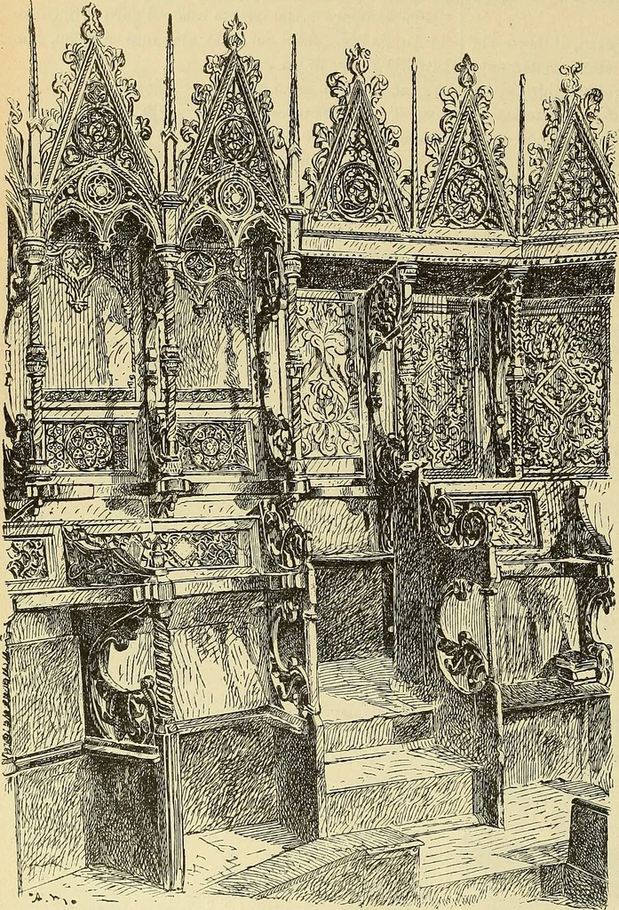 An illustration from L'arte nell'industria : lavori di legno e pastiglia, lavori di metallo, lavori di pietra, marmo, alabastro, ceramica, musaico, vetro, lavori di osso e avorio, lavori tessili, carte da parati e cuoi decorati, ricami, pizzi, cartelloni, stampe, ecc., 1907, leaf 367