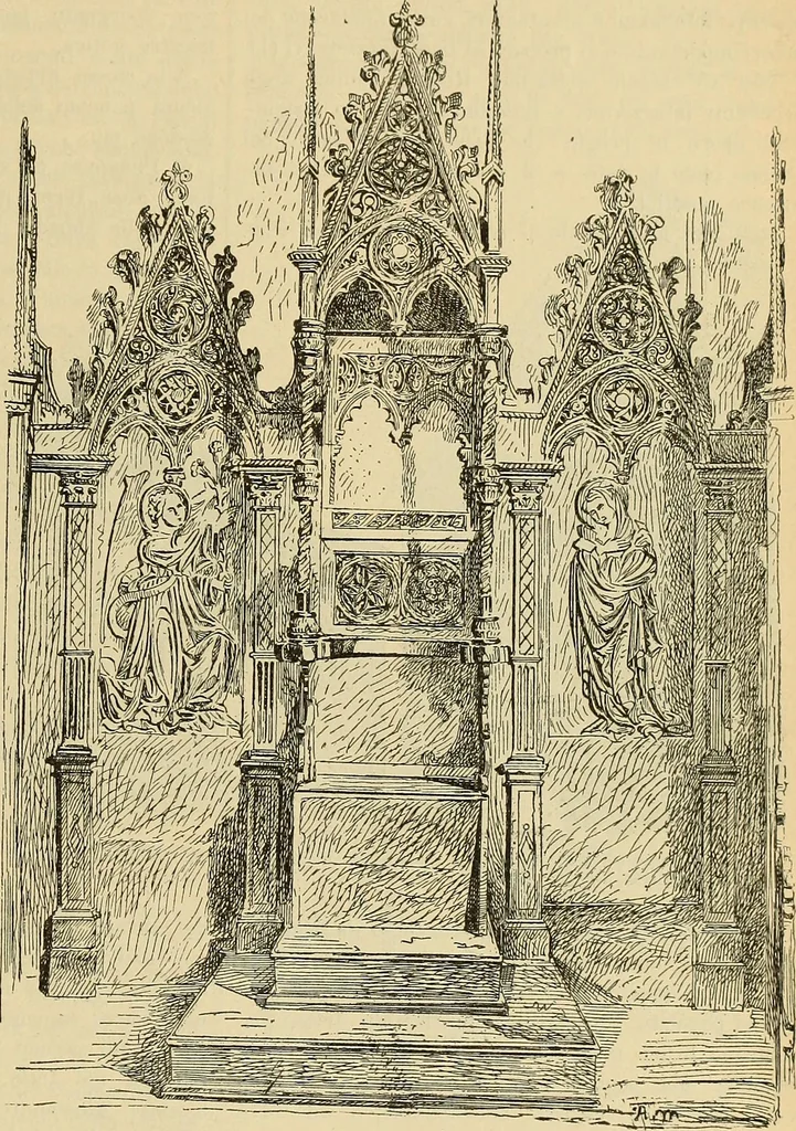 An illustration from L'arte nell'industria : lavori di legno e pastiglia, lavori di metallo, lavori di pietra, marmo, alabastro, ceramica, musaico, vetro, lavori di osso e avorio, lavori tessili, carte da parati e cuoi decorati, ricami, pizzi, cartelloni, stampe, ecc., 1907, leaf 368