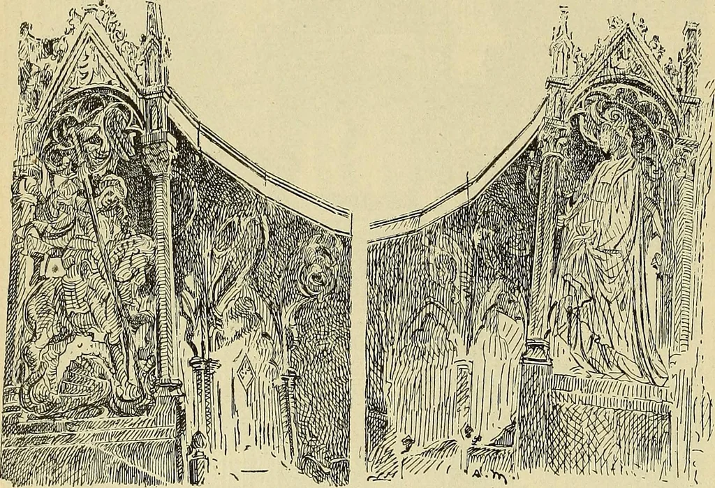An illustration from L'arte nell'industria : lavori di legno e pastiglia, lavori di metallo, lavori di pietra, marmo, alabastro, ceramica, musaico, vetro, lavori di osso e avorio, lavori tessili, carte da parati e cuoi decorati, ricami, pizzi, cartelloni, stampe, ecc., 1907, leaf 369
