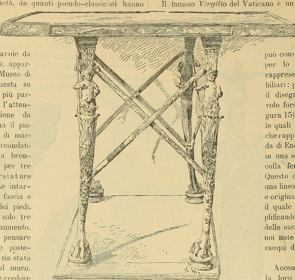 An illustration from L'arte nell'industria : lavori di legno e pastiglia, lavori di metallo, lavori di pietra, marmo, alabastro, ceramica, musaico, vetro, lavori di osso e avorio, lavori tessili, carte da parati e cuoi decorati, ricami, pizzi, cartelloni, stampe, ecc., 1907, leaf 37