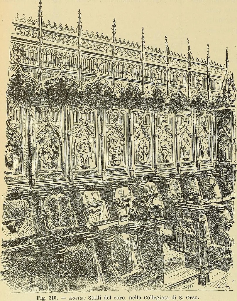 An illustration from L'arte nell'industria : lavori di legno e pastiglia, lavori di metallo, lavori di pietra, marmo, alabastro, ceramica, musaico, vetro, lavori di osso e avorio, lavori tessili, carte da parati e cuoi decorati, ricami, pizzi, cartelloni, stampe, ecc., 1907, leaf 375