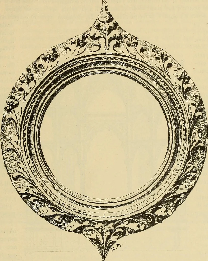 An illustration from L'arte nell'industria : lavori di legno e pastiglia, lavori di metallo, lavori di pietra, marmo, alabastro, ceramica, musaico, vetro, lavori di osso e avorio, lavori tessili, carte da parati e cuoi decorati, ricami, pizzi, cartelloni, stampe, ecc., 1907, leaf 396
