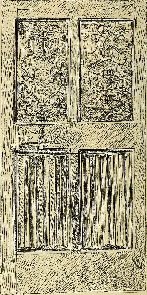 An illustration from L'arte nell'industria : lavori di legno e pastiglia, lavori di metallo, lavori di pietra, marmo, alabastro, ceramica, musaico, vetro, lavori di osso e avorio, lavori tessili, carte da parati e cuoi decorati, ricami, pizzi, cartelloni, stampe, ecc., 1907, leaf 401