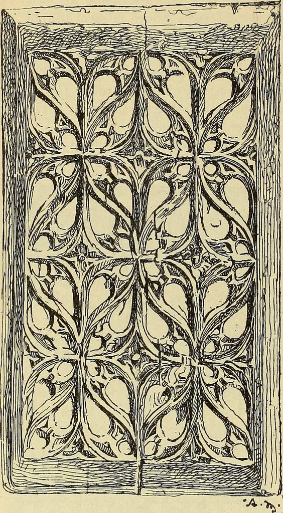 An illustration from L'arte nell'industria : lavori di legno e pastiglia, lavori di metallo, lavori di pietra, marmo, alabastro, ceramica, musaico, vetro, lavori di osso e avorio, lavori tessili, carte da parati e cuoi decorati, ricami, pizzi, cartelloni, stampe, ecc., 1907, leaf 403