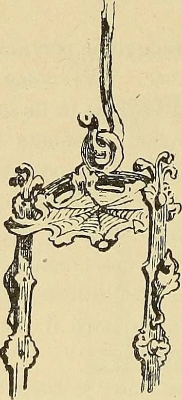 An illustration from L'arte nell'industria : lavori di legno e pastiglia, lavori di metallo, lavori di pietra, marmo, alabastro, ceramica, musaico, vetro, lavori di osso e avorio, lavori tessili, carte da parati e cuoi decorati, ricami, pizzi, cartelloni, stampe, ecc., 1907, leaf 407