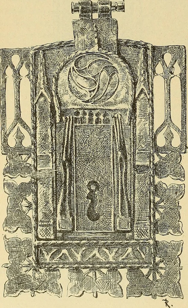 An illustration from L'arte nell'industria : lavori di legno e pastiglia, lavori di metallo, lavori di pietra, marmo, alabastro, ceramica, musaico, vetro, lavori di osso e avorio, lavori tessili, carte da parati e cuoi decorati, ricami, pizzi, cartelloni, stampe, ecc., 1907, leaf 411
