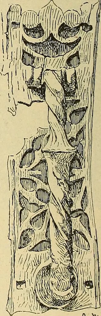 An illustration from L'arte nell'industria : lavori di legno e pastiglia, lavori di metallo, lavori di pietra, marmo, alabastro, ceramica, musaico, vetro, lavori di osso e avorio, lavori tessili, carte da parati e cuoi decorati, ricami, pizzi, cartelloni, stampe, ecc., 1907, leaf 411