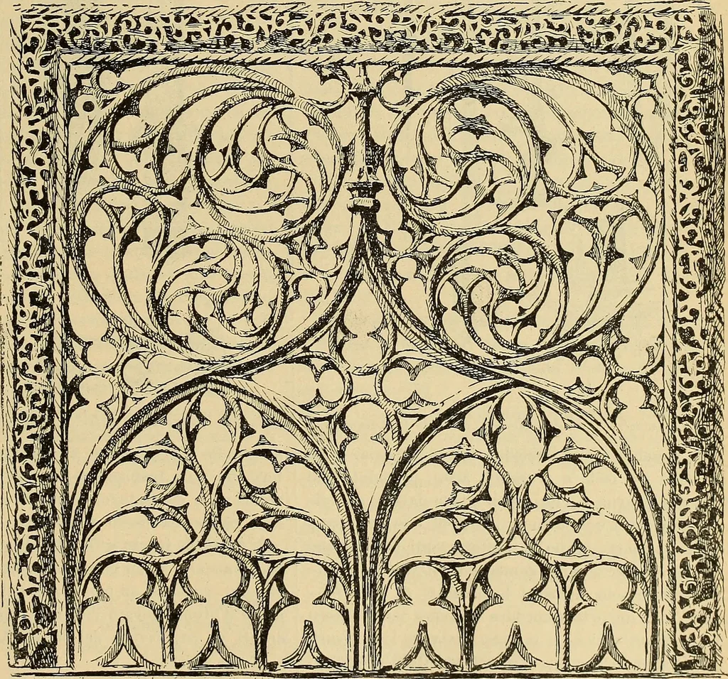 An illustration from L'arte nell'industria : lavori di legno e pastiglia, lavori di metallo, lavori di pietra, marmo, alabastro, ceramica, musaico, vetro, lavori di osso e avorio, lavori tessili, carte da parati e cuoi decorati, ricami, pizzi, cartelloni, stampe, ecc., 1907, leaf 416