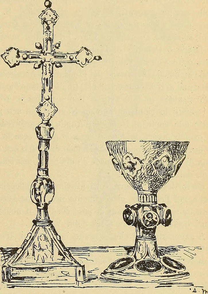 An illustration from L'arte nell'industria : lavori di legno e pastiglia, lavori di metallo, lavori di pietra, marmo, alabastro, ceramica, musaico, vetro, lavori di osso e avorio, lavori tessili, carte da parati e cuoi decorati, ricami, pizzi, cartelloni, stampe, ecc., 1907, leaf 424